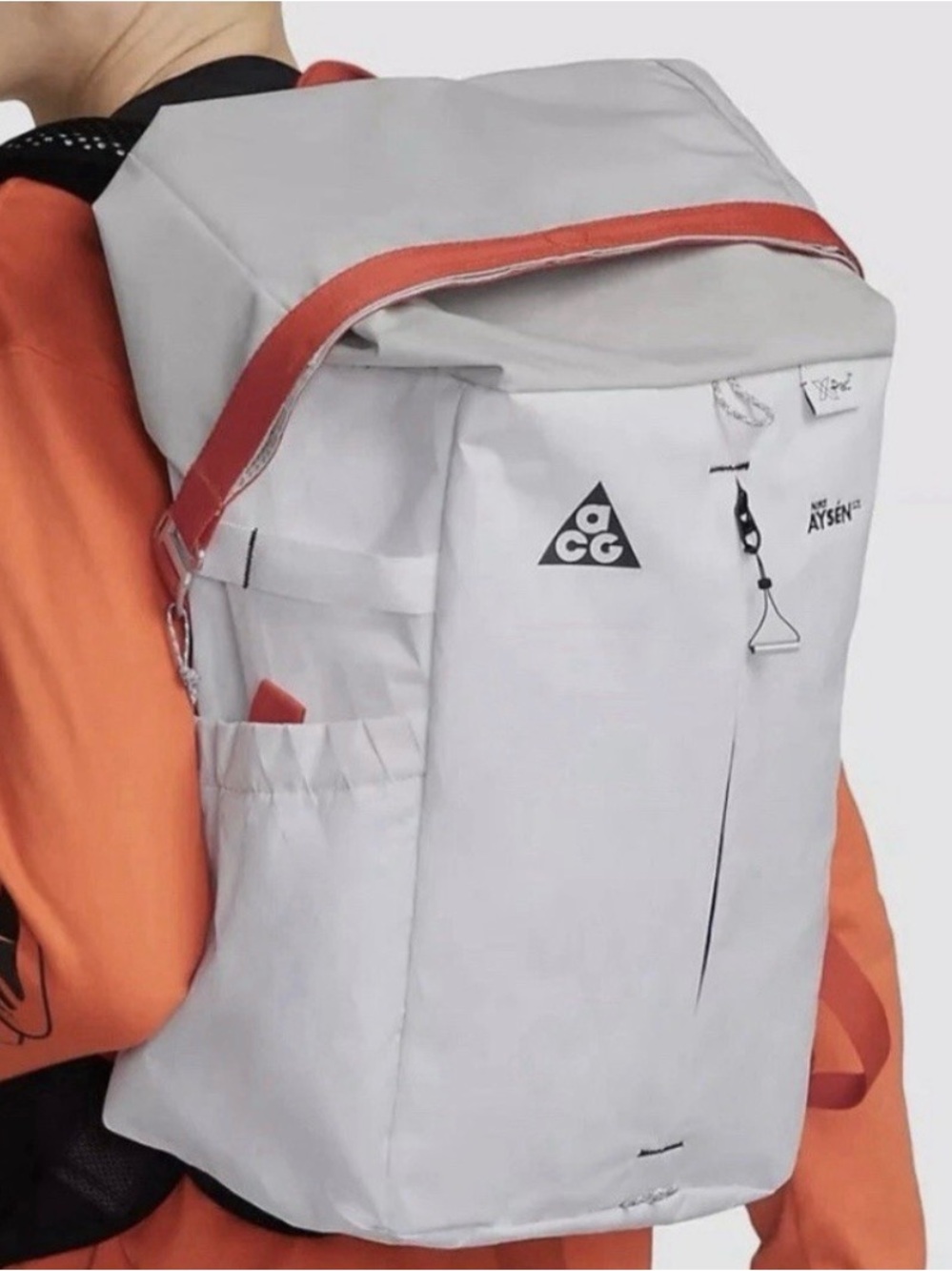Nike ACG Aysen Day Pack (32L) White & Light Gray Backpack with Red Trim